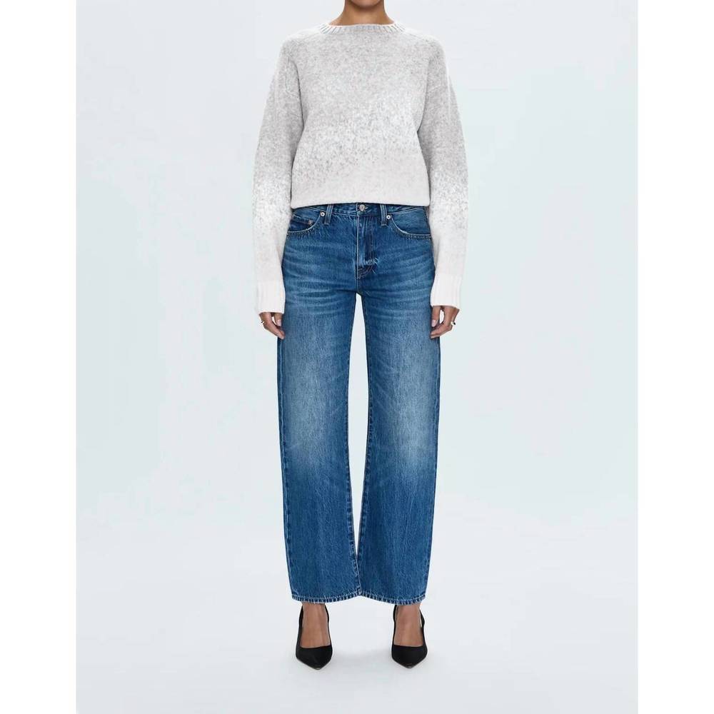 NEW PISTOLA lexi mid rise bowed straight jean in blue